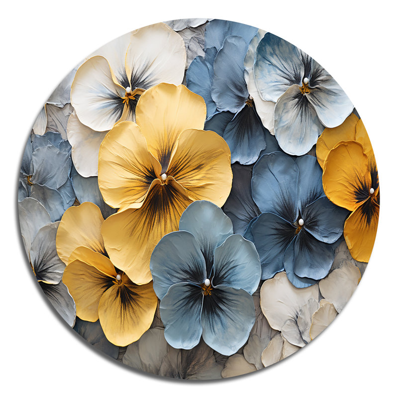 Pakswith - Art floral rond en métal, H 23 po x l 23 po