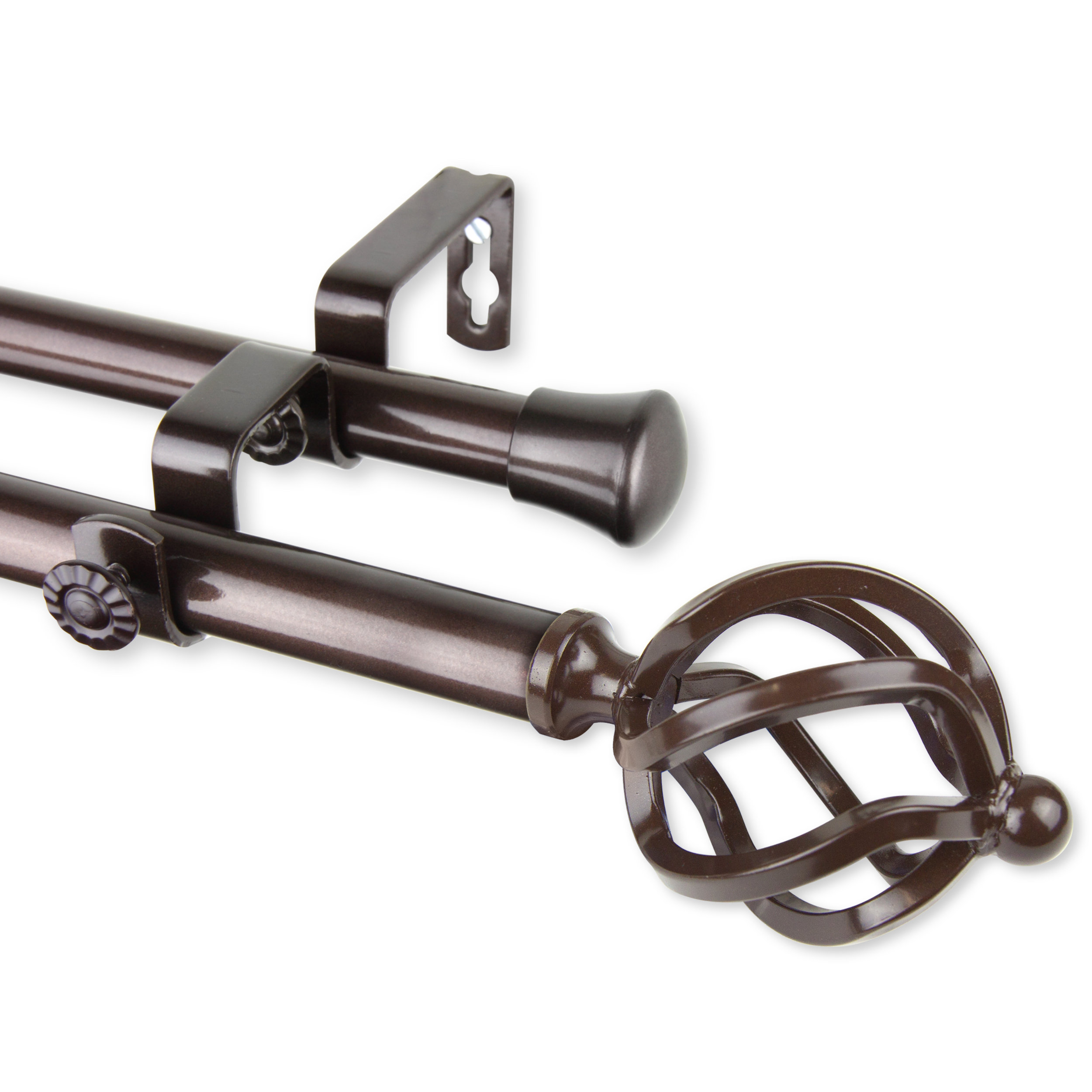 Winston Porter Leavens Curtain Double Rod | Wayfair