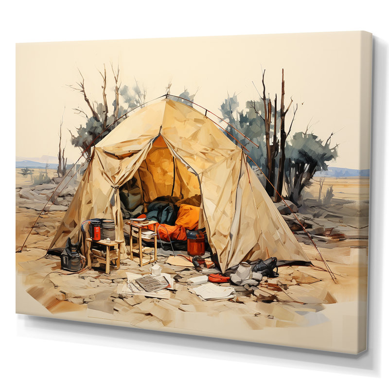 Camping Tent Outdoor Adventure III - Camping Travel Wall Decor, Wrapped Canvas, 30" H x 40" W x 1.5" D