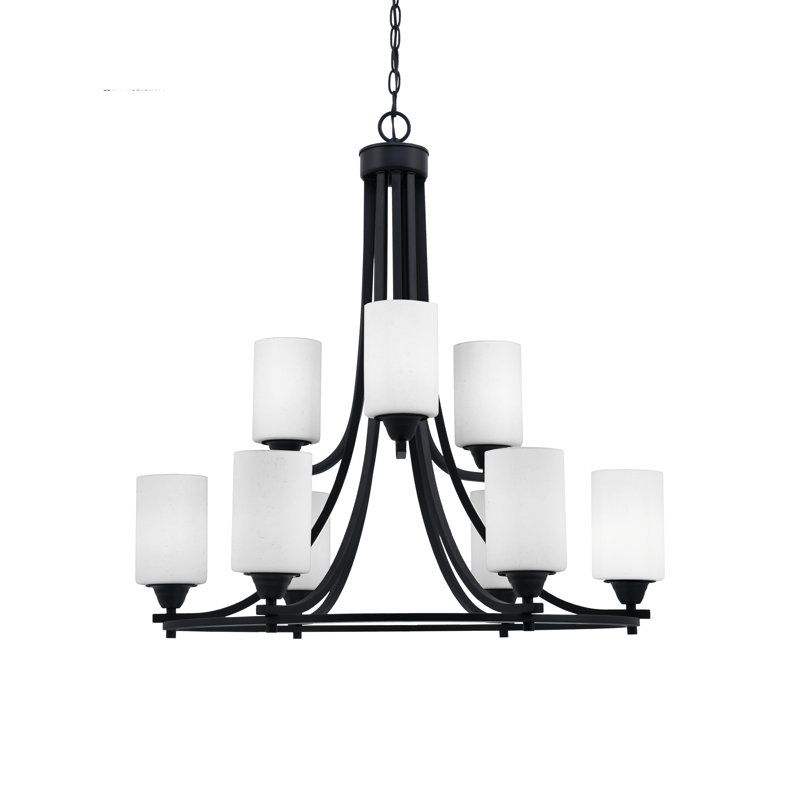Paramount 9 Light Uplight Chandelier, Black