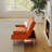 Leather Multifunctional Double Folding Sofa Bed with Coffee Table for Office Use