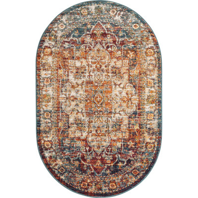 Tapis oriental orange Alresford