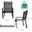 Ensemble repas pour 6 personnes avec chaises en filet et table rectangulaire en métal, noir-129165652