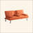67" Leather Office Sofa Bed, Double Fold, With Coffee Table, Multifunctional