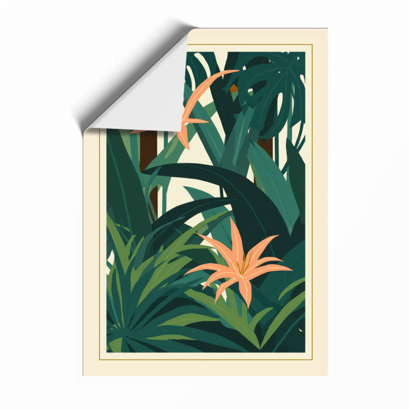 Teal Garden Blooms Botanical - Framed Print, Unframed, A2 - 59.4 x 42.0 cm