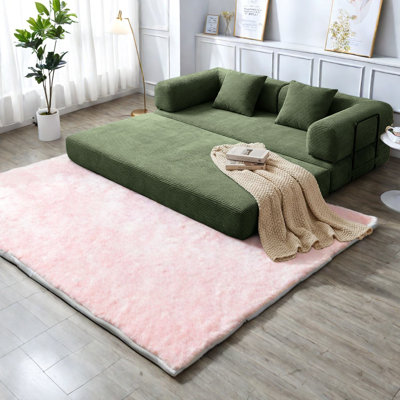 Convertible Sofas 78.7in Corduroy Foam Modern Sleeper For Home