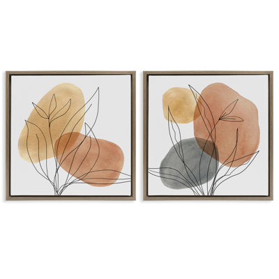 «Simple Neutral Southwestern Botanicals», ensemble de 2 toiles flottantes encadrées par Carol Robinson