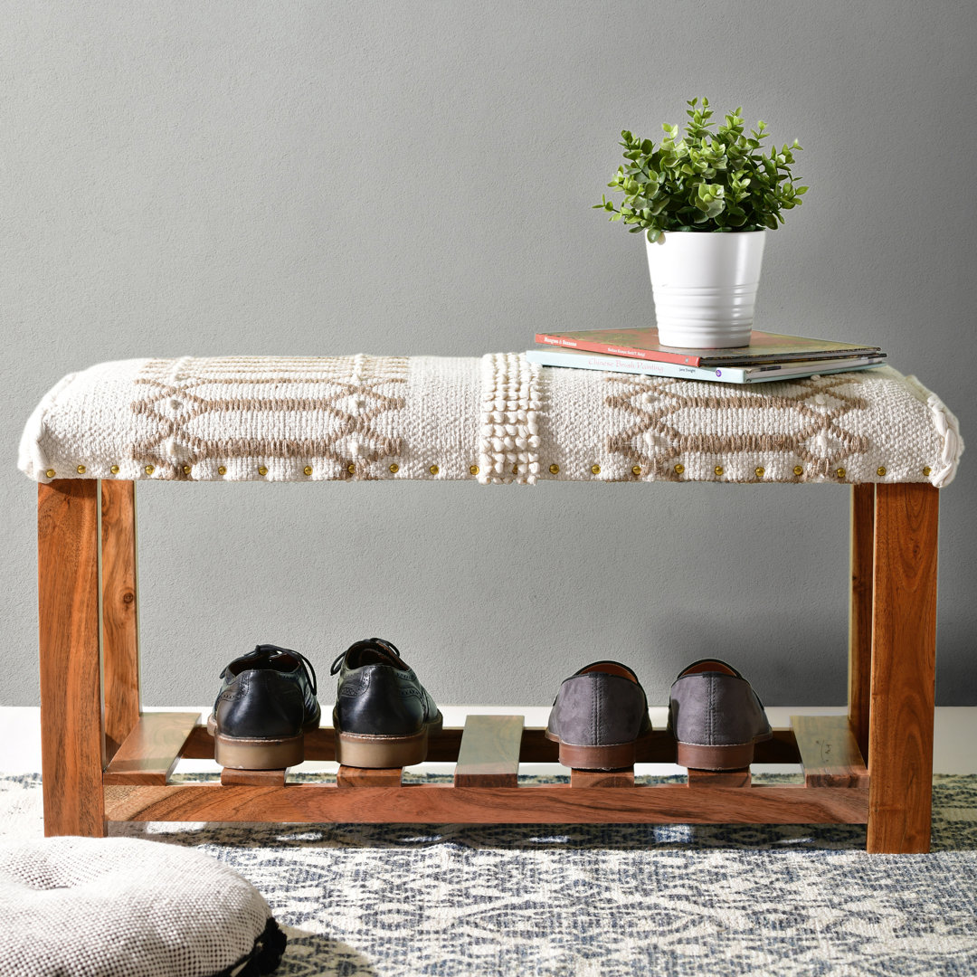 Maximilian Cotton Upholstered Storage Bench Mistana™