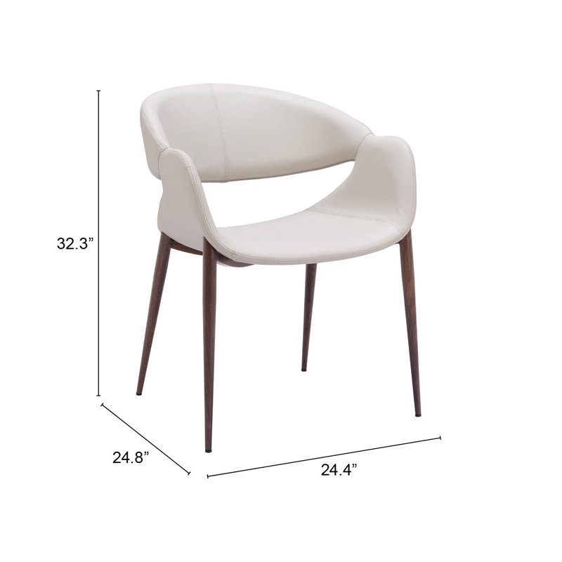 Chaise avec accoudoirs à dossier bas en polyuréthane Venerando