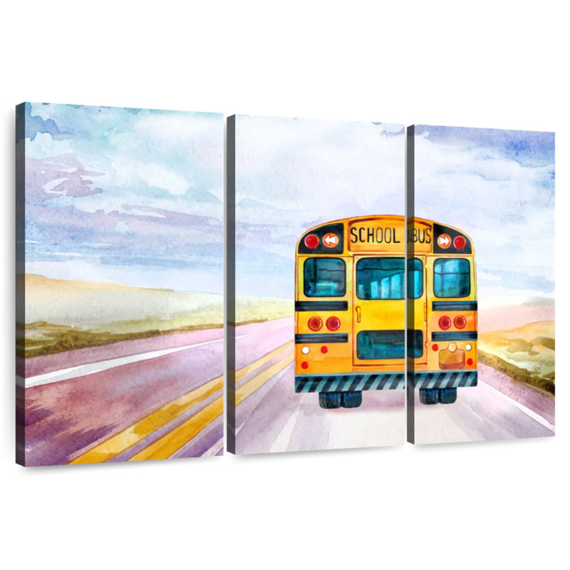 Mehar Yellow School Bus, 42" H x 65" W