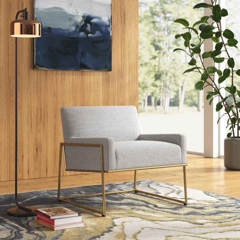 Fauteuil en polyester de 29,5 po Milano, 100% polyester gris