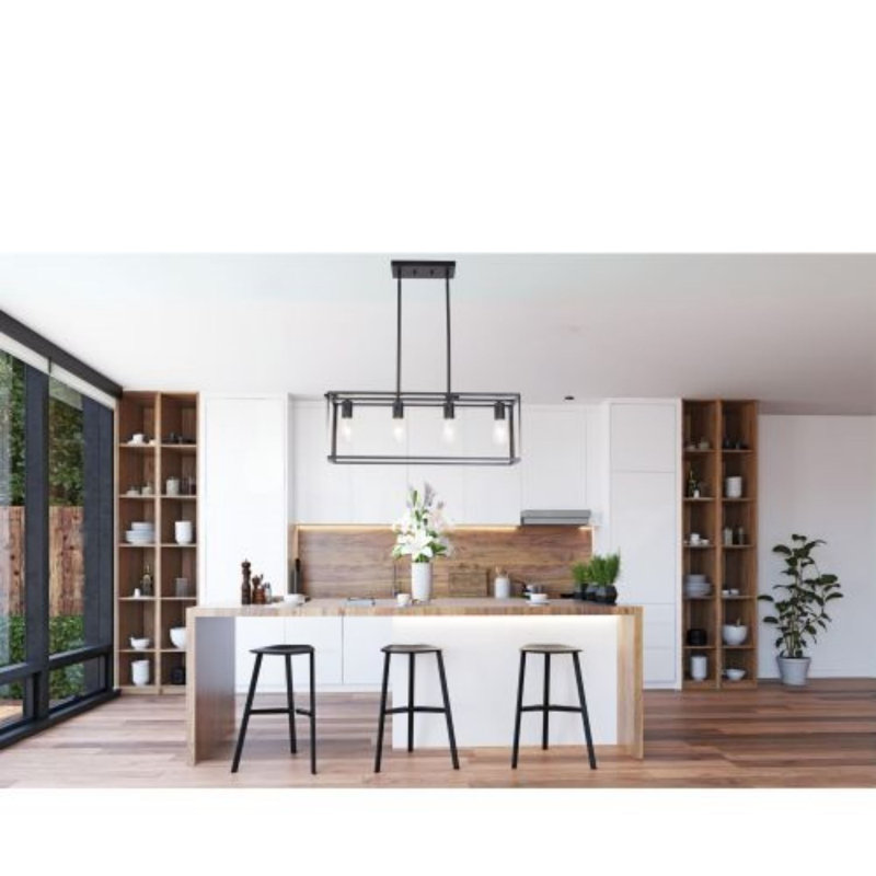 Luminaire suspendu rectangulaire à 4 lumières Alfretta