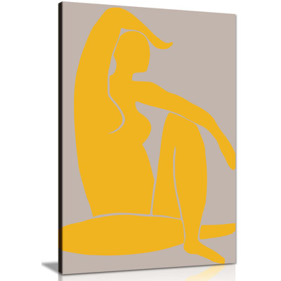 Panther Print Fine Art Prints Yellow Woman Portrait Artistic Framed Canvas Prints, Pictures For Home Walls, Bedroom, Living Room & Bathroom Decor - Wrapped Canvas Art Prints