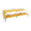 Meuble télé élégant avec pieds en fer, jaune, 47,2 po x 15,7 po x 11,8 po | 100% panneau de particules enduit de mélamine, épaisseur: 0,7 pouce | Nombreuses tablettes pour le rangement, parfaites pour le salon et les espaces de divertissement-2052339151