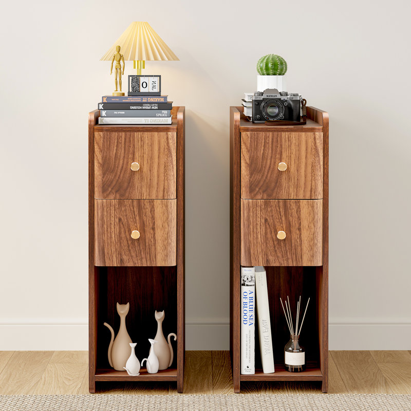 Narrow Nightstand (Set of 2), Brown