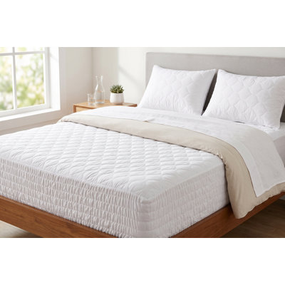 Protège-matelas matelassé pour lit simple - Housse de matelas ajustée avec poche de 35,5 cm de profondeur - Doux, respirant et lavable à la machine