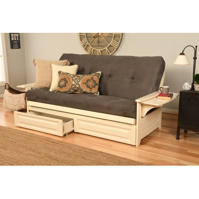 Johnte Full 80" Futon Frame and Mattress with Drawer set