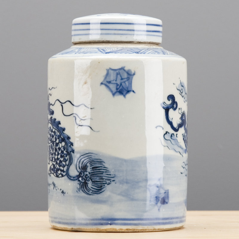 Blue and White Qilin Jar with Lid