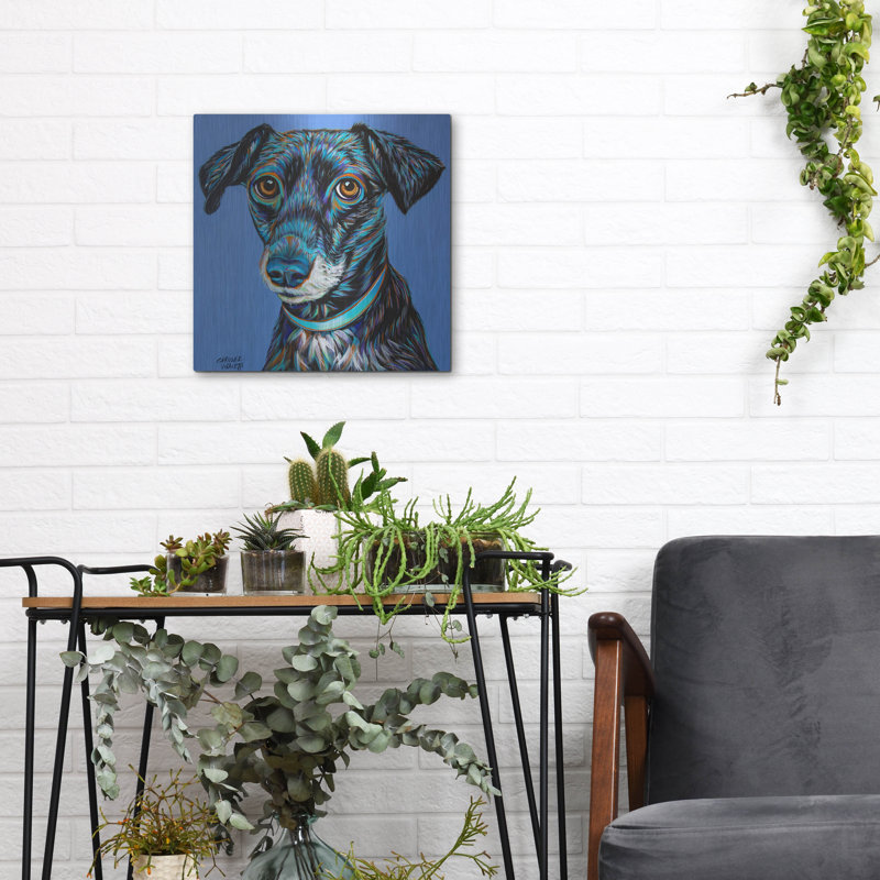 «Blue Black Hound» par Carolee Vitaletti, H 12 po x l 12 po