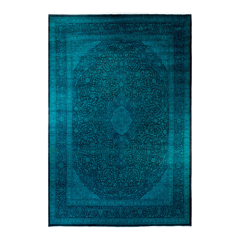 Tapis brun unique de style années 2000 12 pi 1 po x 18 pi 3 po Anglert