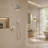 Complete Wall Mount Rainfall Shower System With Round  Handheld Spray-72014836