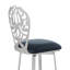 Tabouret de bar contemporain de 30 po de hauteur en acier inoxydable brossé et similicuir gris