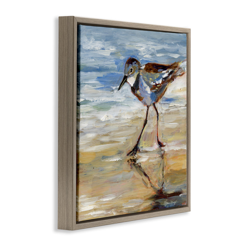 Art mural sur toile Sandpiper and Beach Tide Floater, conception par Susan Winget, H 25 po x l 25 po