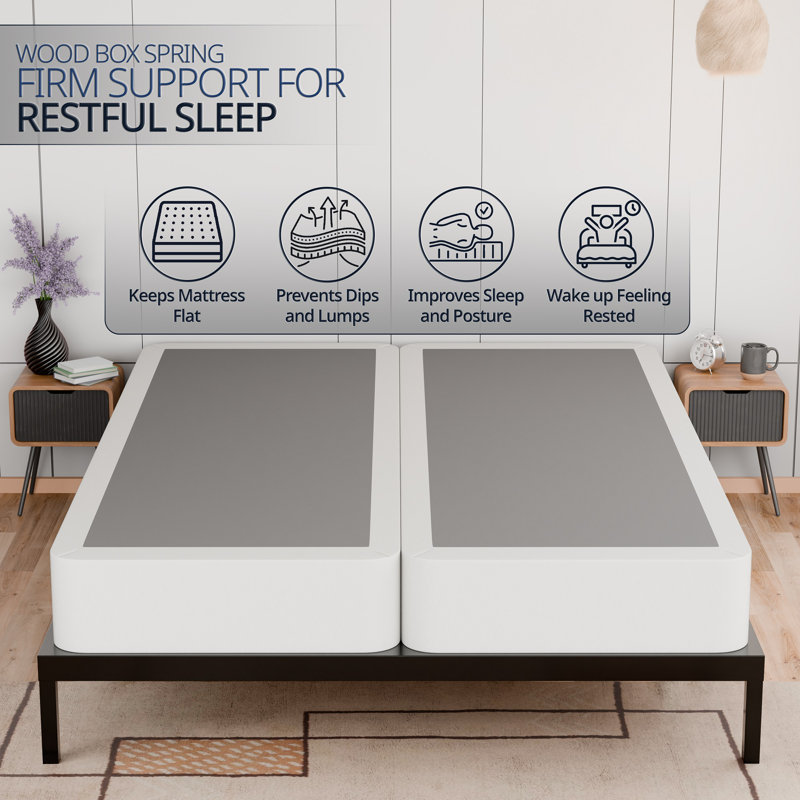 Sommier tapissier / base en bois fendu pour support de matelas, entièrement assemblé, Complète, Profil standard (8 po)