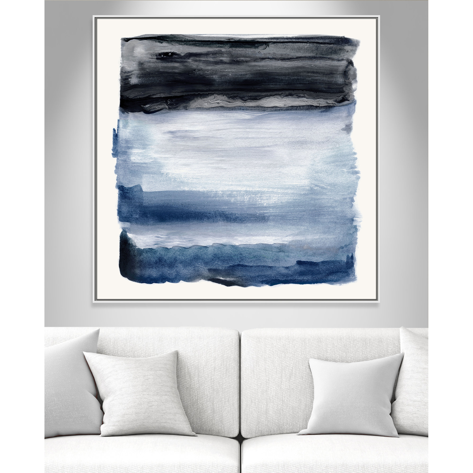 Navy Sky I Print by Nan, 46.5" H x 46.5" W, White