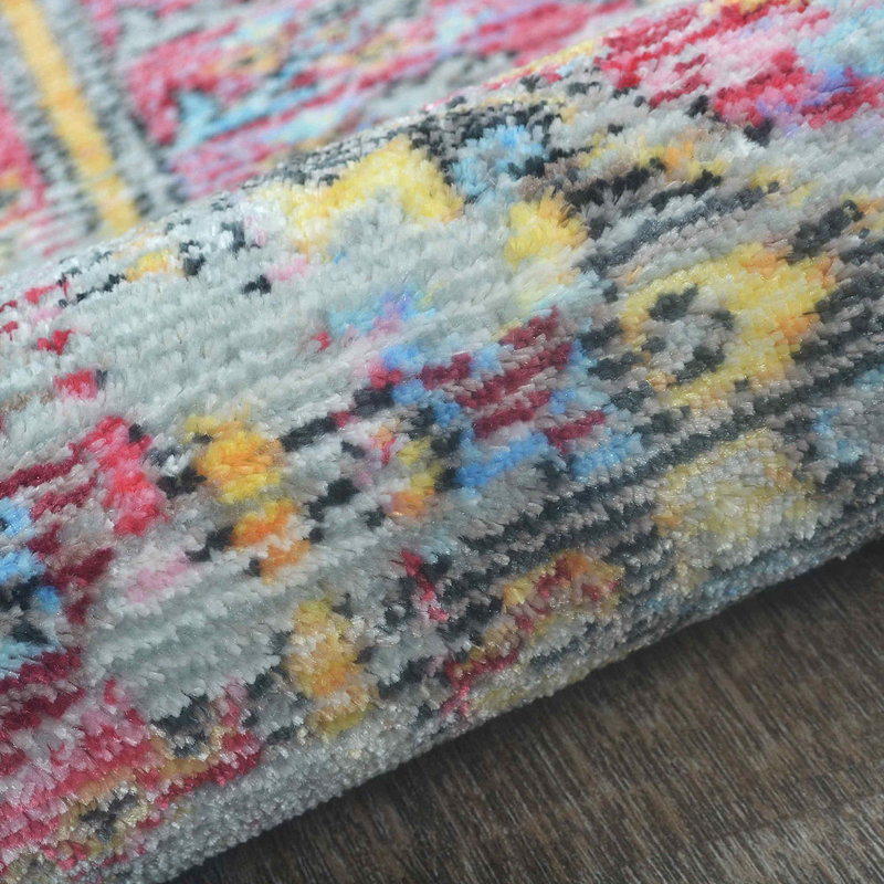 Beier Machine Made Polyester Area Rugs - Runner, Multicolor, Oriental Design, Low Pile Machine Made Area Rugs for Living Room, Bed Room