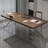 Walnut,Black Rectangular Solid Wood Writing desk-1225075295