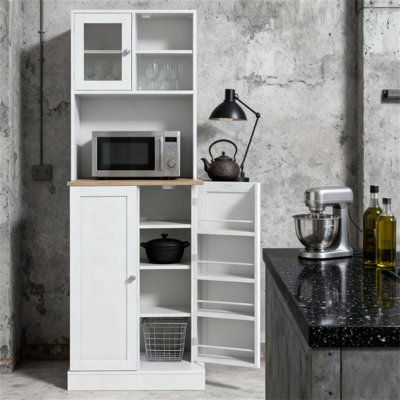 Garde-manger à tablettes réglables avec rangement spacieux et design élégant, parfait pour les cuisines de maison organisées