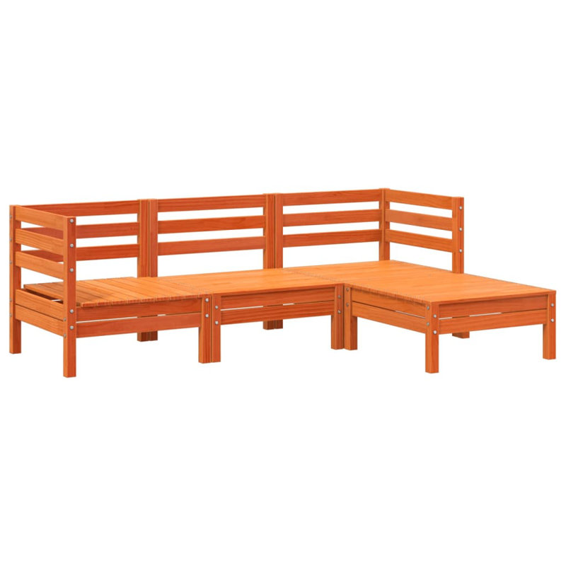 Liesl 190.5cm Wide Wood Patio Sofa, Wax Brown
