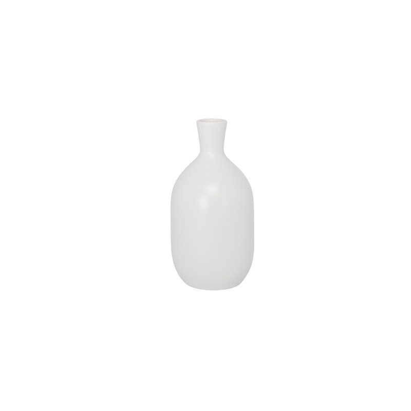 Ceramic Vase Matte Finish White..5.25"x5.25"x10.00"H