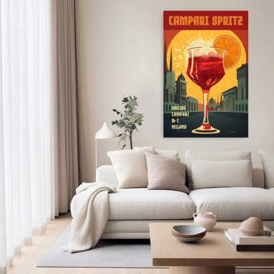 Campari Spritz Milan Sunset by Andreas Magnusson - Wrapped Canvas Print