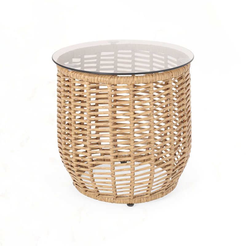 Outdoor Patio Side Table, Brown
