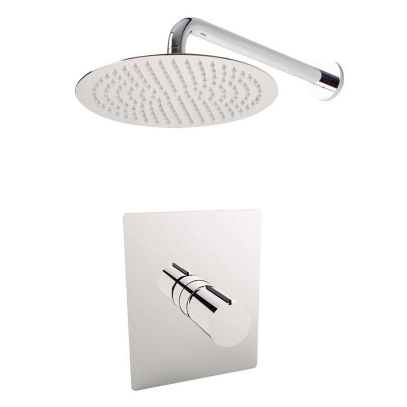 Robinet de douche à contrôle de volume avec soupape, garniture et déviation grossière Barcelona, Chrome, 8"