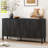 59.8" 4-Door Sideboard,Hidden Handle,Distinctive Solid Ash Veneer Buffet With Storage, Farmhouse Sideboard TV Stand-769986528