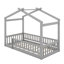 Structure de lit en bois avec clôture-1457319810