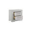 Table de chevet 2 tiroirs en bois blanc Blanca