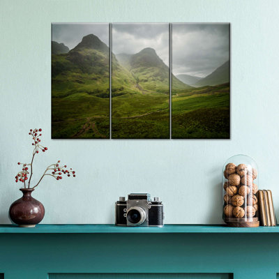 Ensemble de 3 pièces sur toile The Road To Glencoe, Écosse