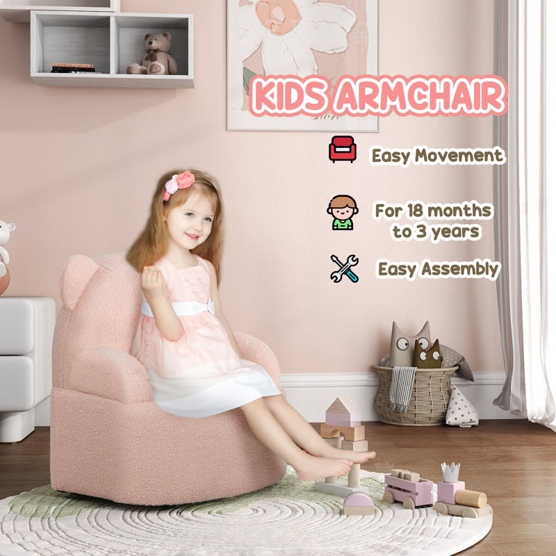 Lindy Children's Club Chair, Pink