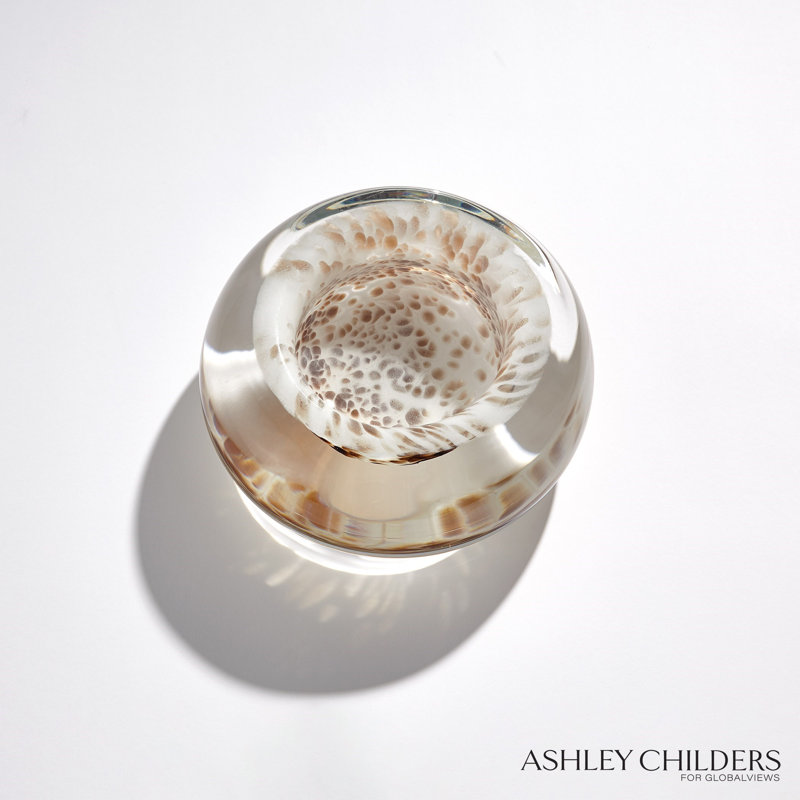 Ludlow Bowl-Brown Spots-Lg, 3.25" H x 8" W x 8" D