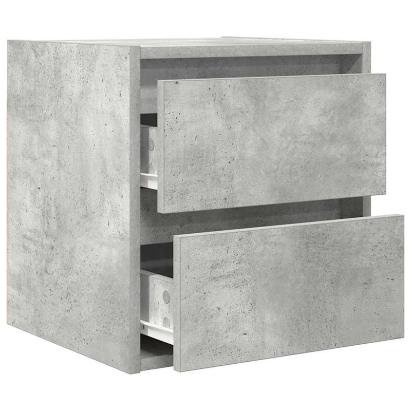 Wall-Mounted Bedside Cabinets 2 Pcs 38X34x40 Cm, Concrete Grey, 2