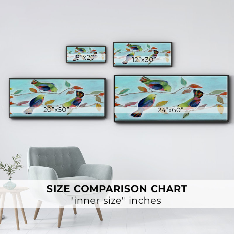 Bitty Birds I - toile encadrée, H 12 po x l 30 po