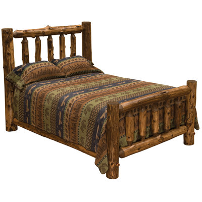 Fireside Lodge Cedar Log Traditional Bed - Double - Vintage