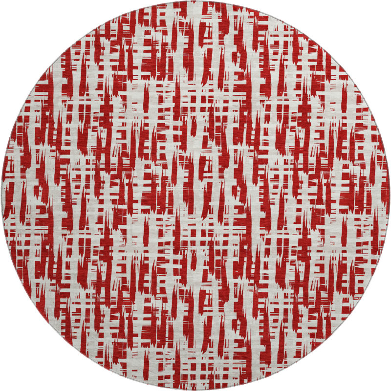 Premium Machine Washable Crumley AMF1059 Lines Rug_AMF1059RD, Round 8'
