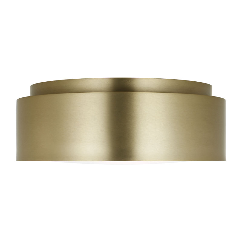 Plafonnier moyen Dartmore, Laiton satiné, H 5,625 po x l 15 po x P 15 po, Laiton satiné