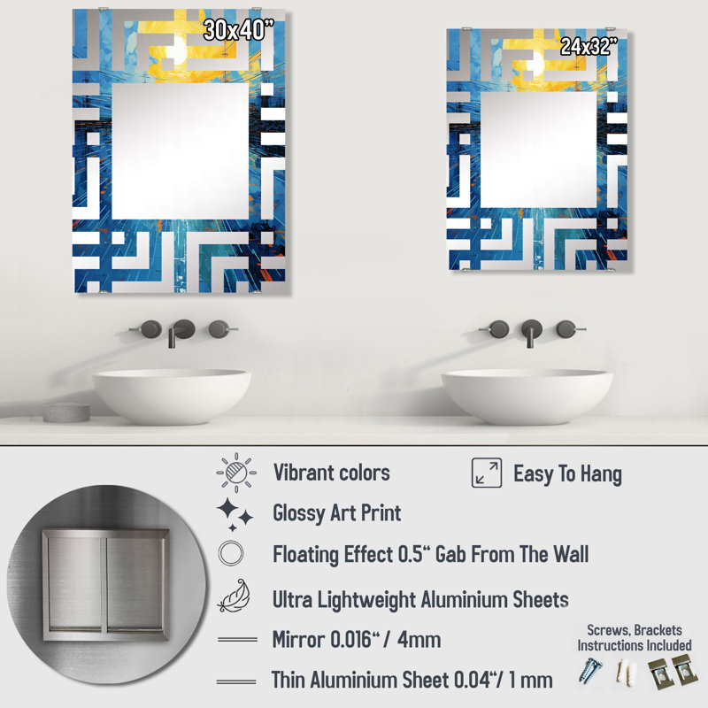Groux - Miroir mural à panneaux solaires MIR136021, 40 po x 30 po