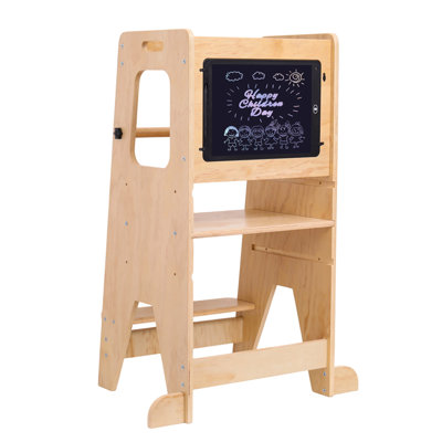 Escabeau de cuisine pour tout-petits, avec tablette à dessin, tour pour enfants pour comptoir, tabouret à hauteur réglable pour lavabo de salle de bain